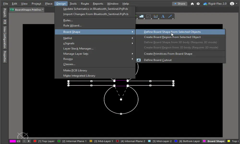 Define the PCB size and shape in PCB drawing